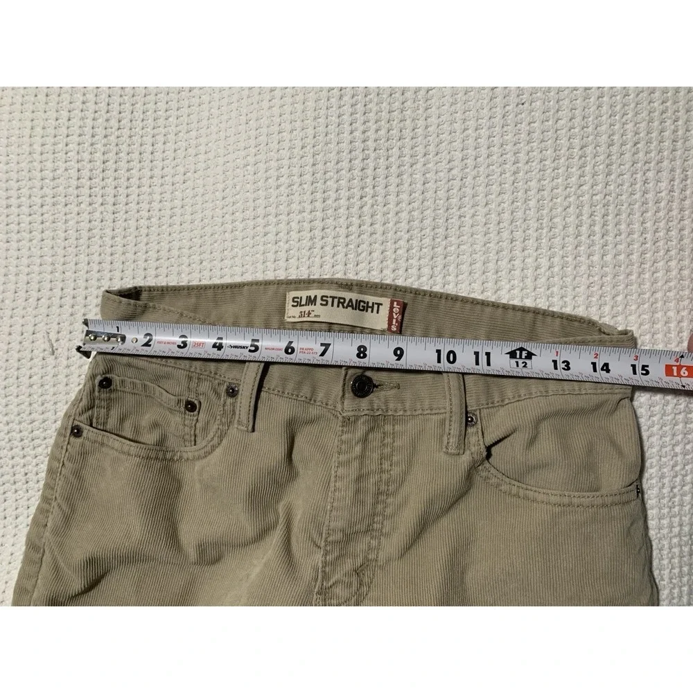 Levis 514 Jeans Mens 30x30 Tan Khaki Slim Straight‎ Corduroy Pants
